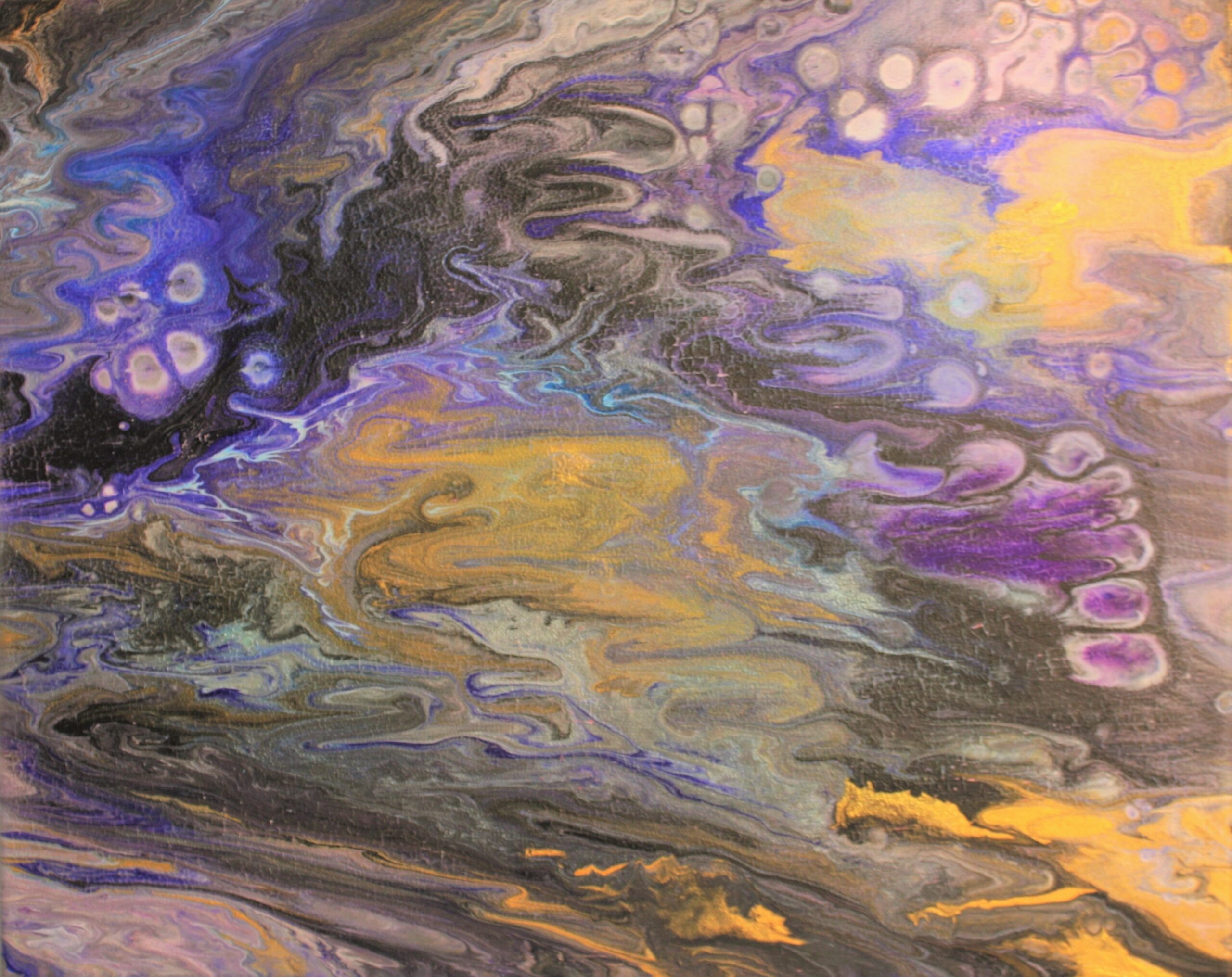 Big Foot - an abstract acrylic pour painting
