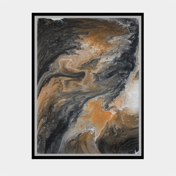 golden haze abstract pour No. 7529