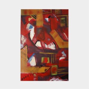 original mixed media abstract painting - well read