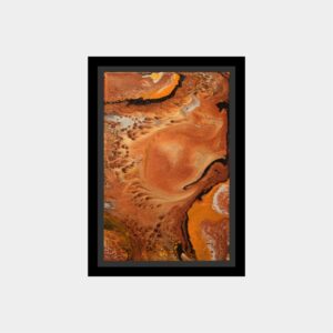Copper highlights acrylic pour on canvas