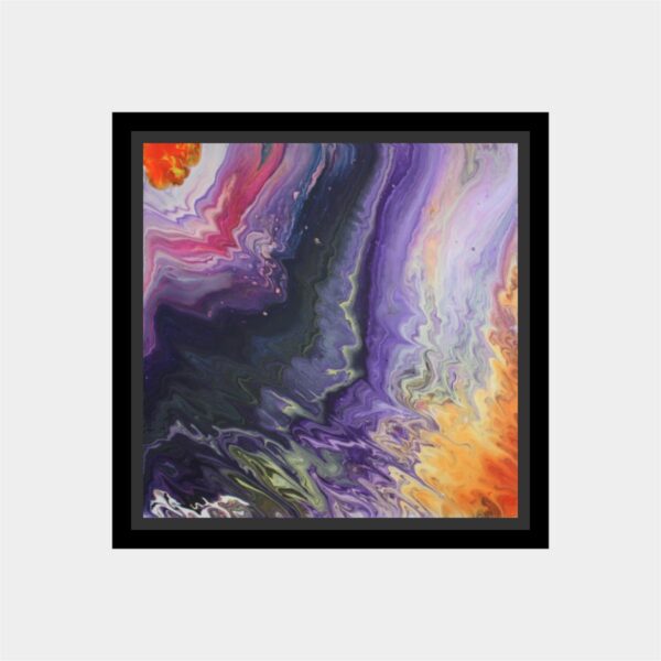 vibrant original acrylic pour painting - 7516B