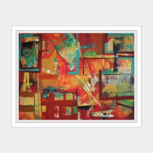 the red bus original abstract painting