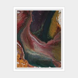 celestial tide acrylic pour painting on canvas - 7607W